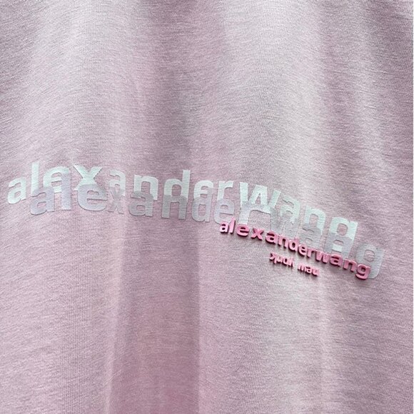 Alexander Wang Pink Printed Lettering T-Shirt - Picture 5 of 9